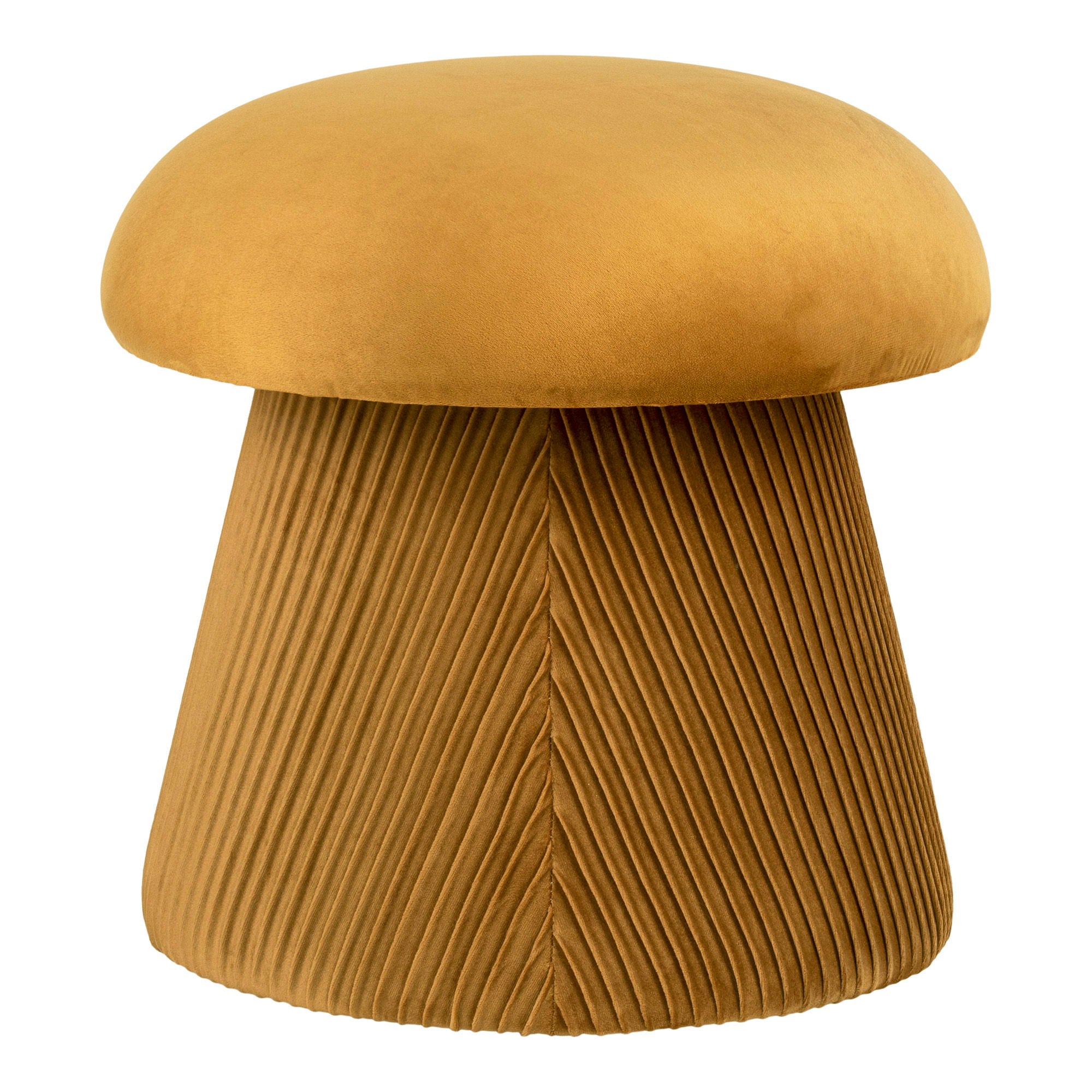Hampton – Hocker in Samtoptik, ocker, Ø41×42 cm